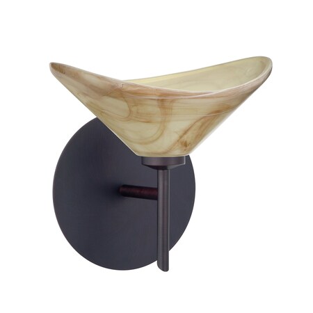 Besa Lighting Hoppi Mini Sconce, Mocha, Bronze Finish, 1x40W Halogen 1SW-191383-BR